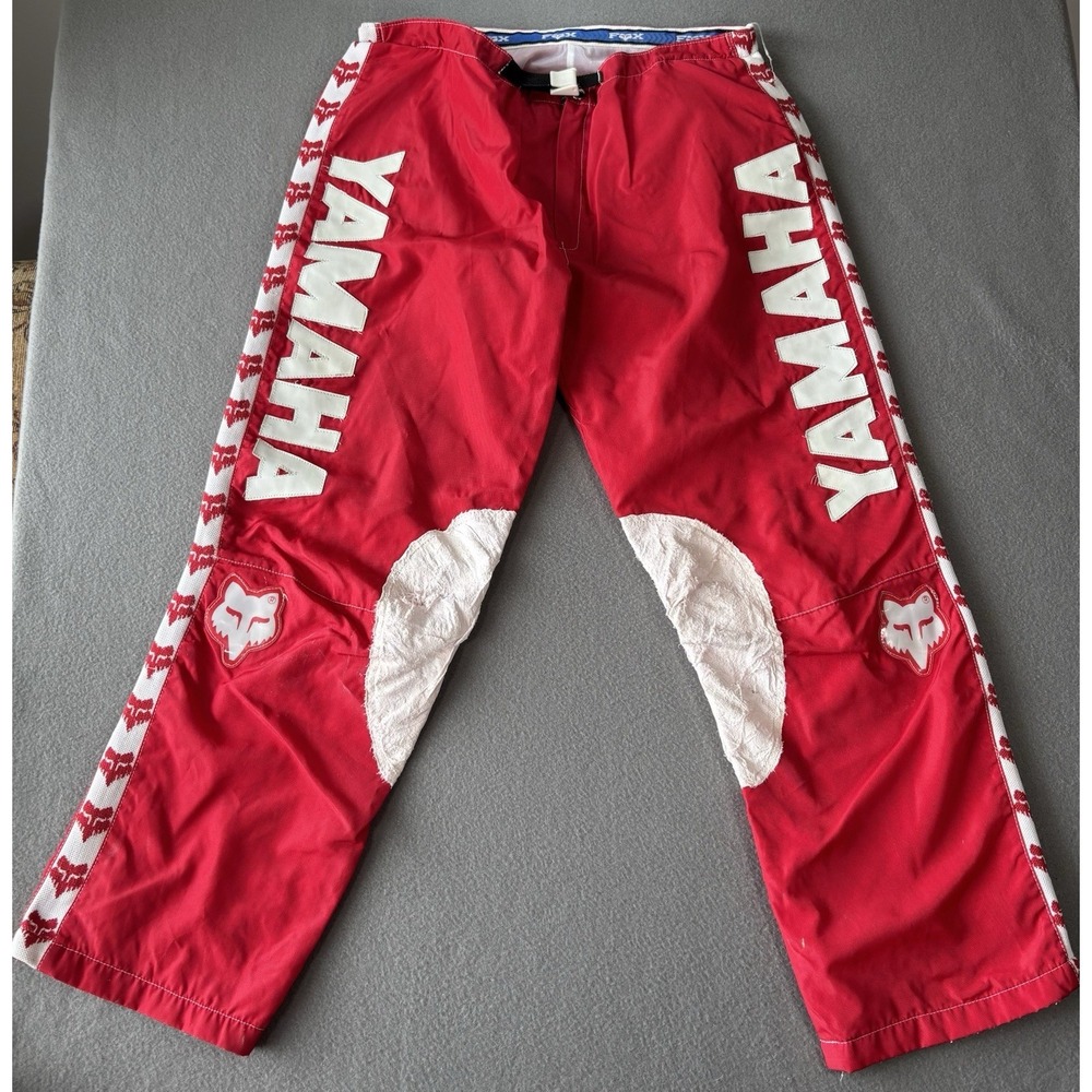 Vintage Fox Racing Yamaha Motocross Pants Mens 40 Red MX ATV Enduro Retro Rare
